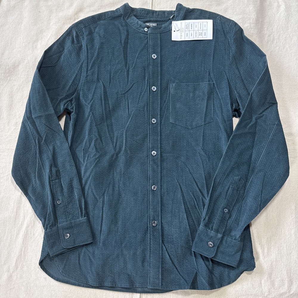 Todd Snyder Mens M Aqua Green Corduroy Button Down Shirt Sample Run NWOT